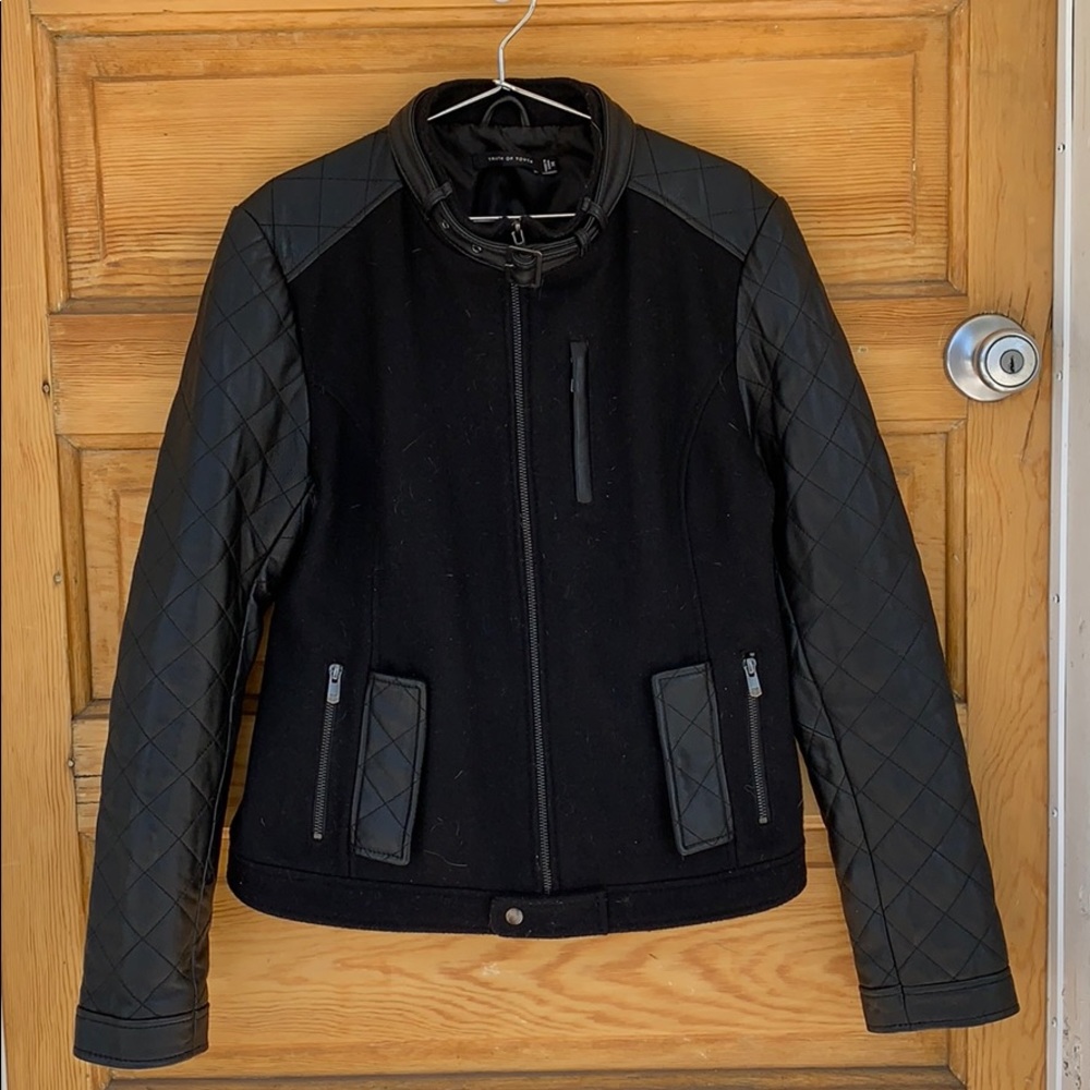 NWOT GENUINE Quited LEATHER Moto-Style Jacket